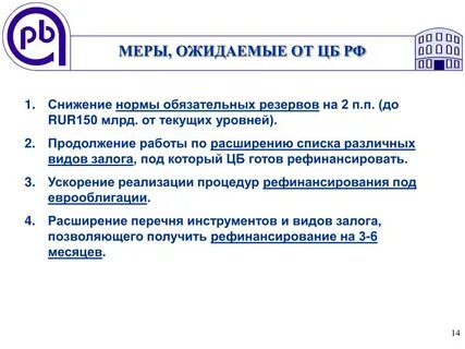 Сокращение нормы обязательных резервов