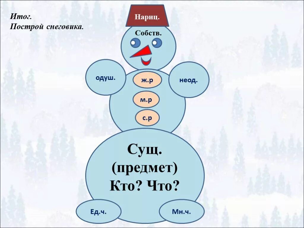 Сущ и т д. Снеговик имя существительное. Портрет имени существительного. Снеговик имя суш. ИМЫЯ сущести.