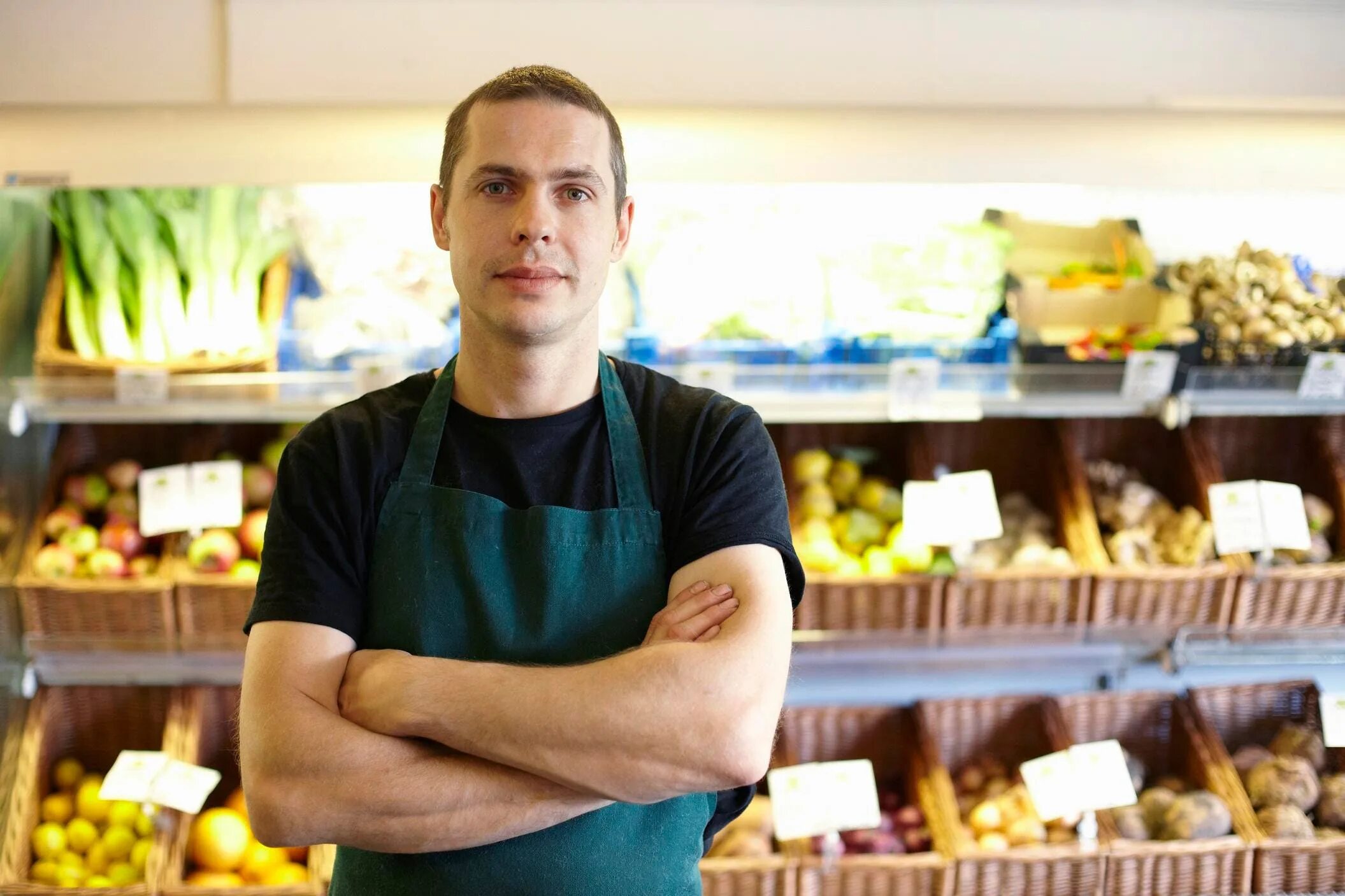 He work in a shop. Greengrocer. Greengrocer уровни. Grocers greengrocers. Shop worker.