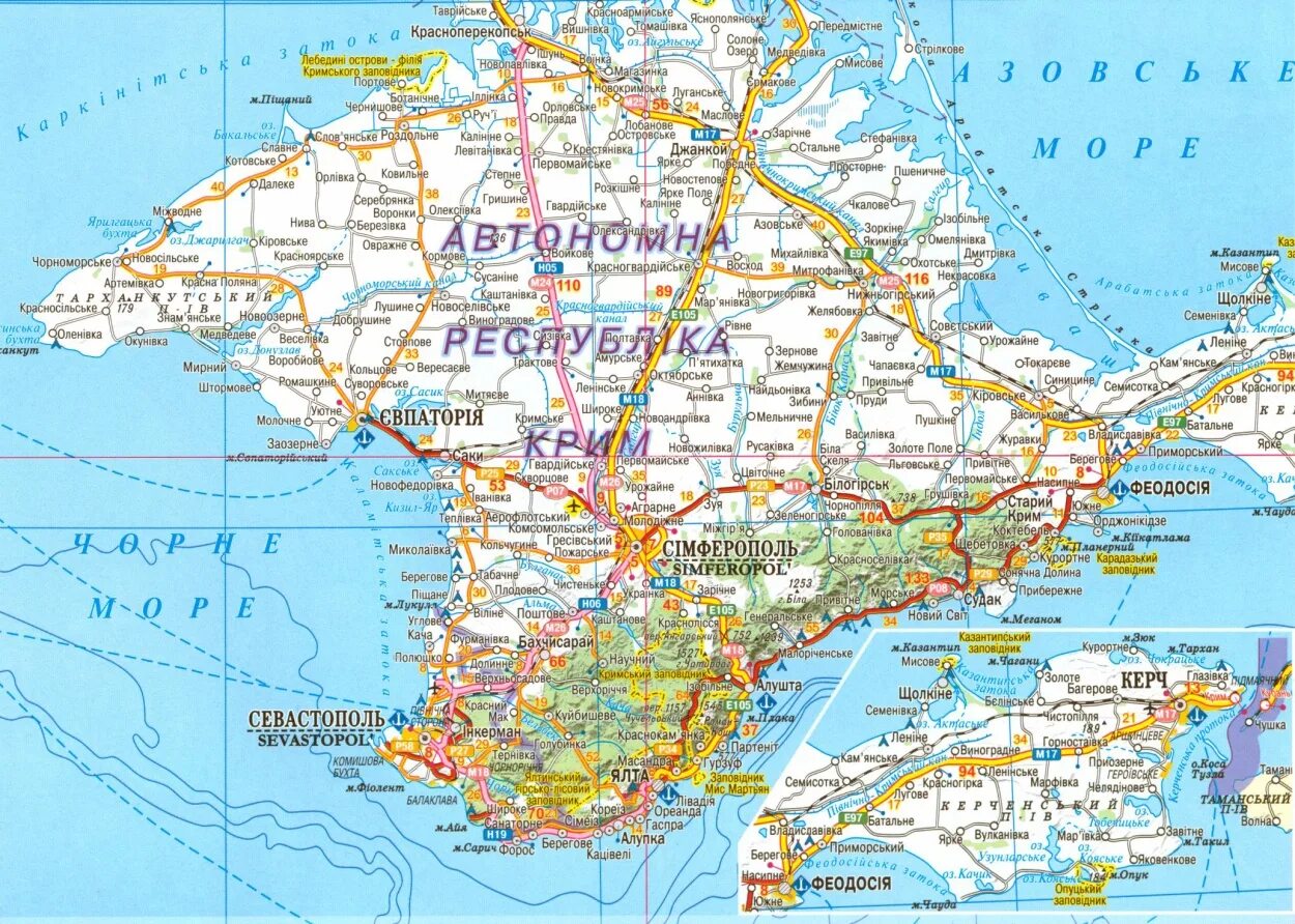 Карта крымских дорог. Карта Юга Крыма подробная с городами. Крым карта подробная Крым карта подробная. Полуостров Крым на карте. Автомобильная карта Крыма 2020.