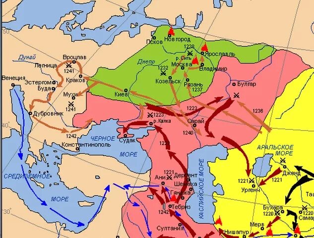 Татаро-монгольское иго карта завоеваний. Татаро монгольские завоевания карта. Арта таиаромонгольского Ига. Монгольская Империя 13 века. Государства которые были завоеваны татаро монголами