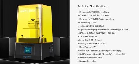 Anycubic photon mono настройка