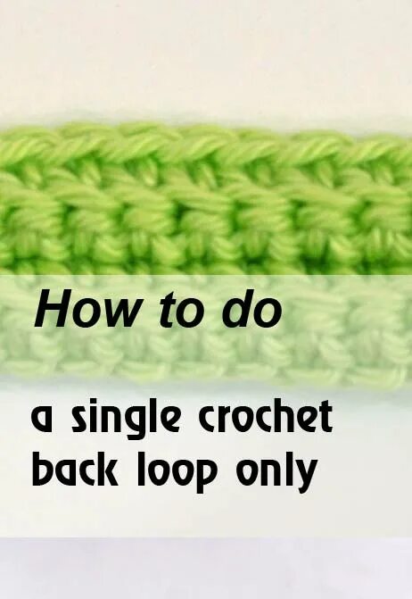 Back loop only. Single Crochet back loop only. Back Post Double Crochet. Single Crochet. Only loops