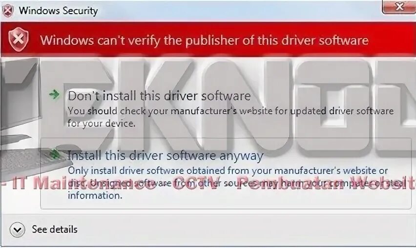 Windows cannot verify the digital signature. Windows cannot verify the digital signature