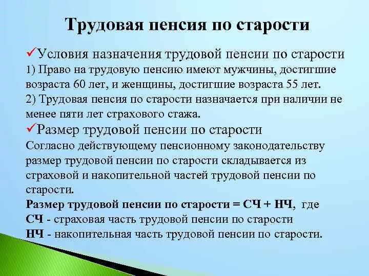 Трудовая пенсия по старости назначается мужчинам