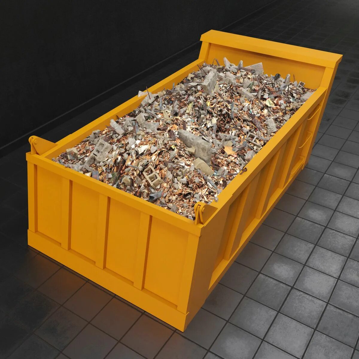 Garbage 3d model. Модель мусорки. Баки для гравия.