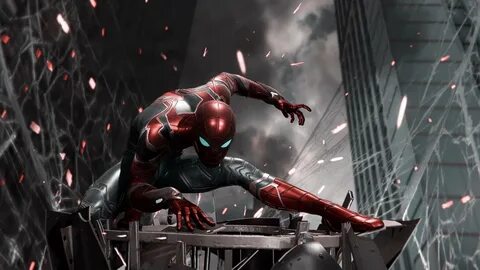 Spiderman Iron Spider City Buildings Wallpaper. 