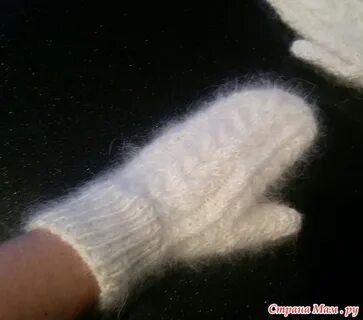Варежки из мохера спицами