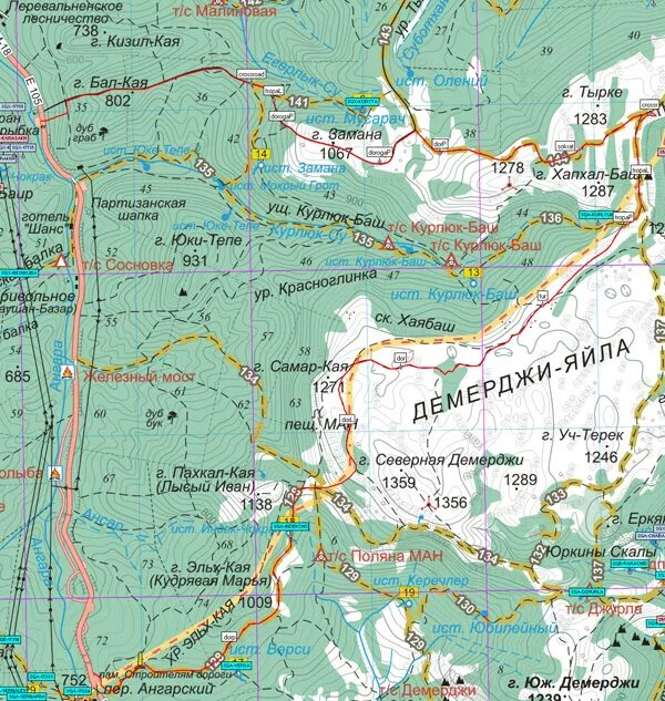 ангарский перевал в крыму на карте