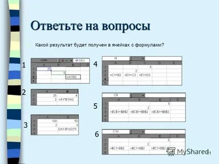 Вопросы по теме электронные таблицы