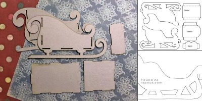 сани из картона шаблон