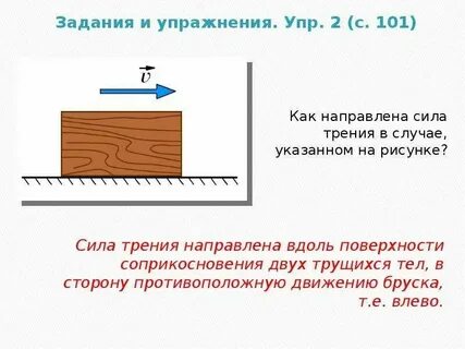 Как направлена сила внутреннего трения
