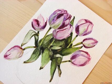 Рисунки акварелью поэтапно