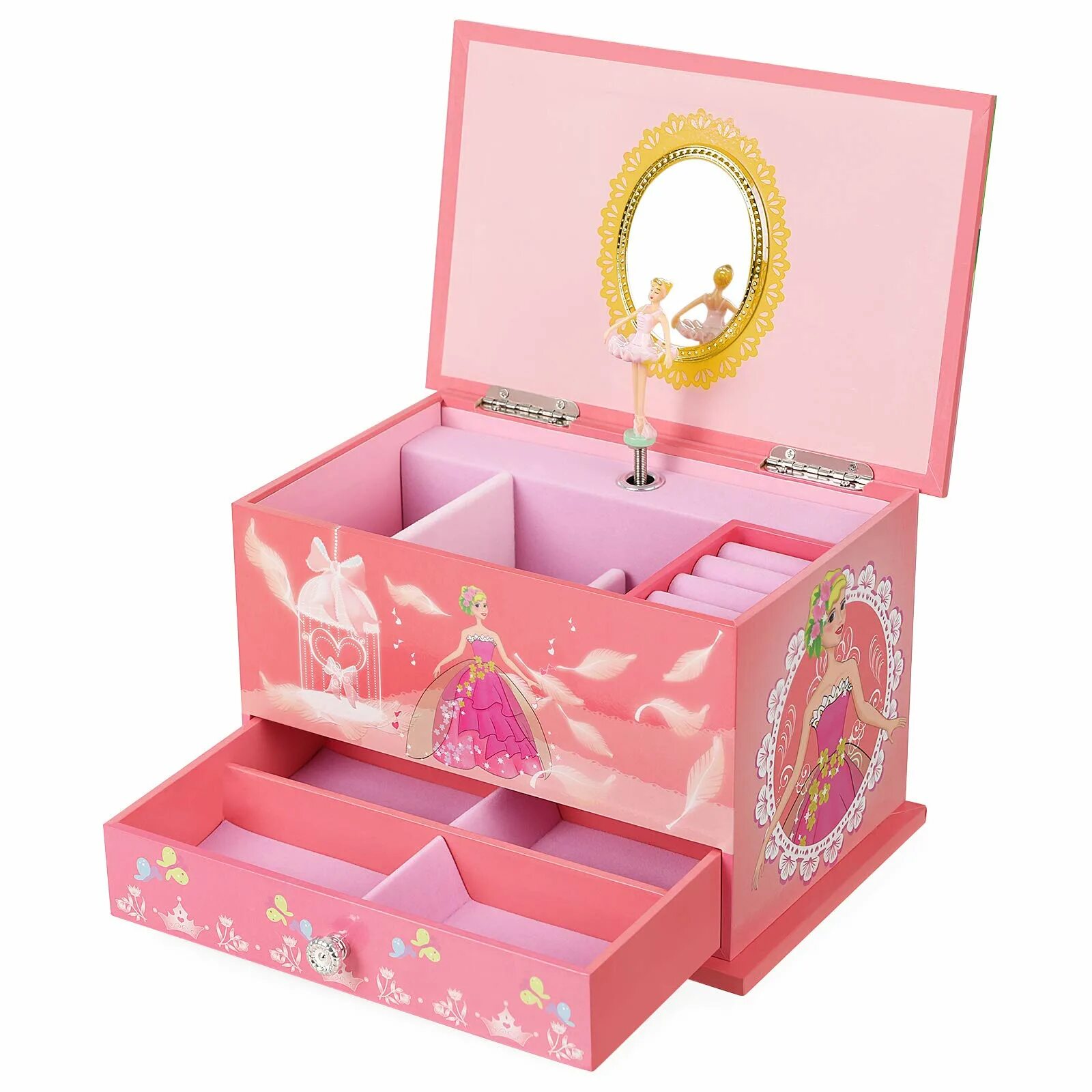 Музыкальная шкатулка сундучок Musical jewerly Box Shenzhen Toys д54155. Подарок для девочки. Подарок девочке на 7 лет. Подарок на новый год девочке. Что подарить племяннице 8 лет