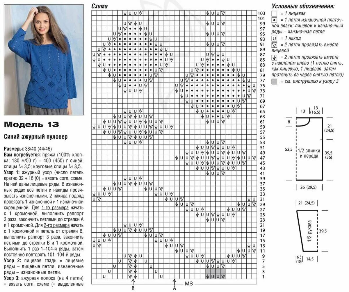 Узоры для свитера спицами со схемами