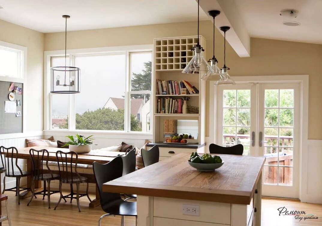 There is table in the kitchen