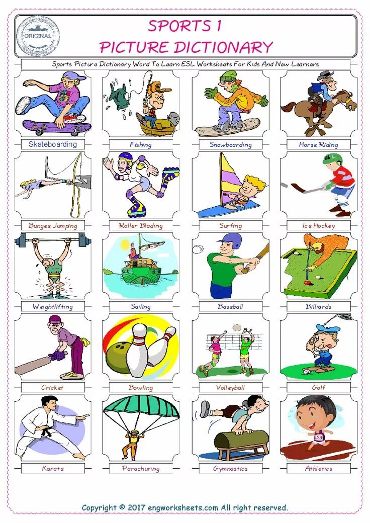 Hobbies exercises. Sport activities список. Sports picture Dictionary. Kinds of Sport Worksheets. Sport Vocabulary for Kids.