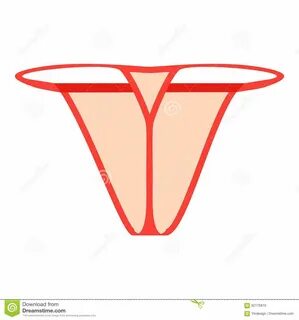 Illustration about Red thong panties icon. 