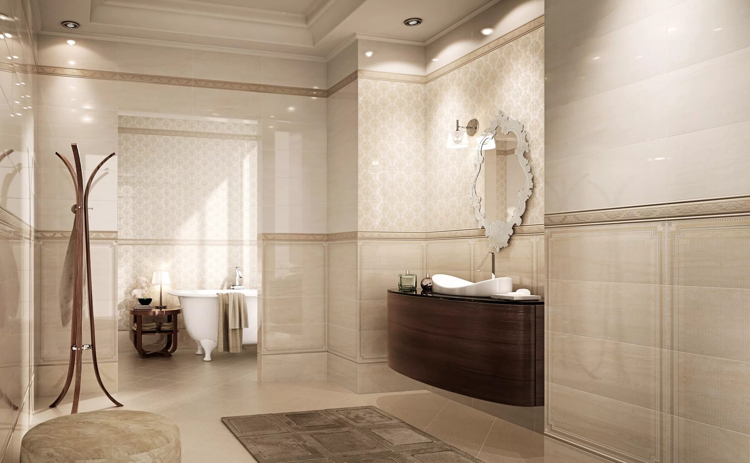 Итальянская кафельная плитка для ванной фото WHITE TW3500 34x34 плитка Brennero, Италия купить в интернет-магазин