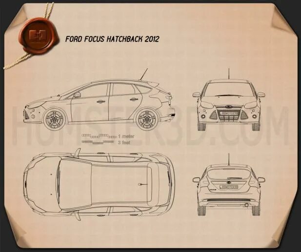 Габариты фокус 2. Ford Focus Blueprint. Форд фокус седан 2012 чертеж. Ford Focus 3 чертеж. Ford Focus 7 Hatchback чертеж.