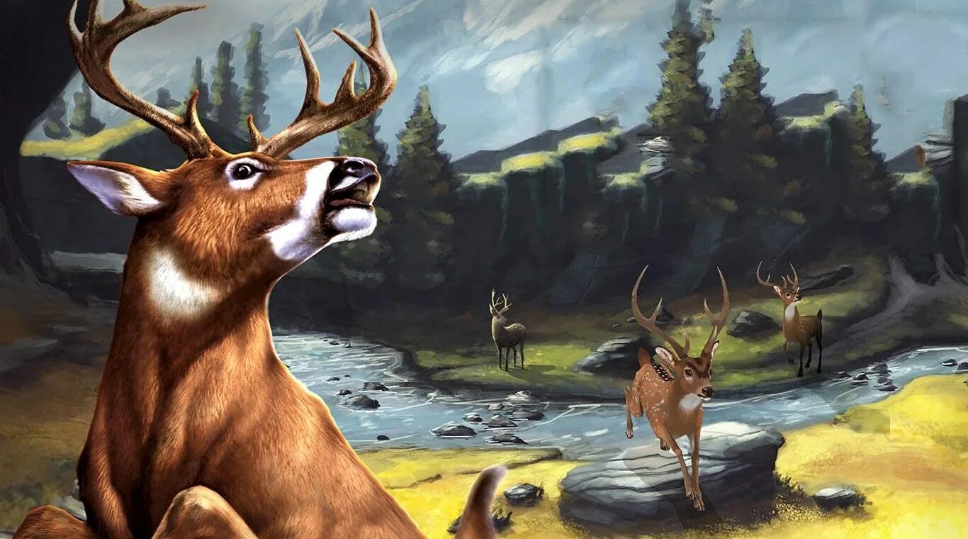 Deer hunter 2014. Deer Hunter Classic 2014. Картина охотник на оленей. Охотник за оленями. Древние охотники на оленя.