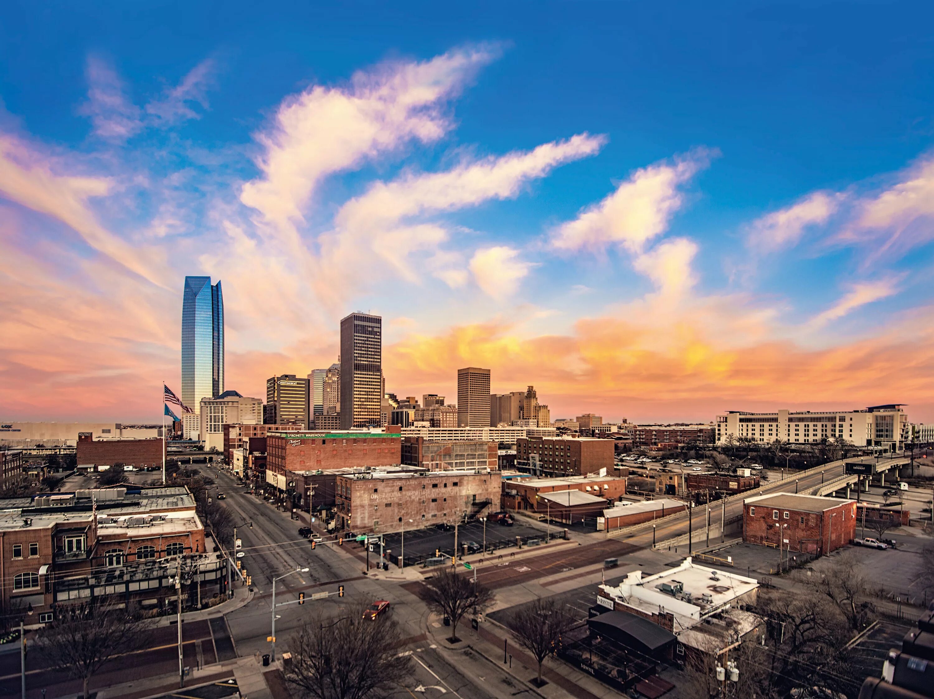 Beautiful Oklahoma City Skyline at Bricktown