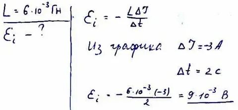 Сила тока в катушке индуктивностью 0.25