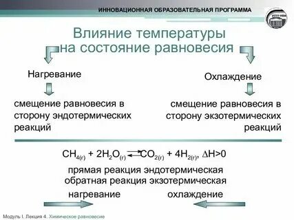 Смещение в сторону прямой реакции это