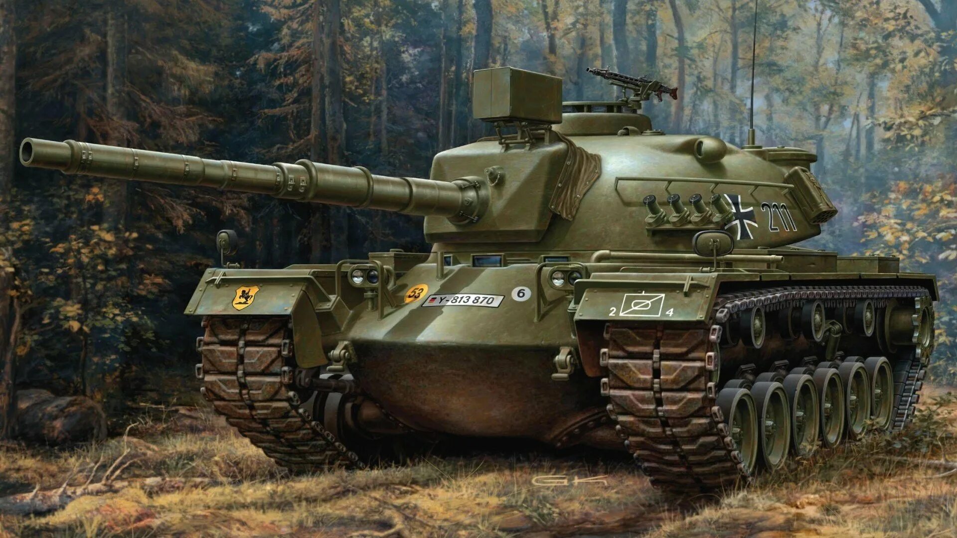 Танковая картинка. M48a2 Bundeswehr. M48 Patton арт. М48 Паттон арт. М-48 Паттон немецкий.