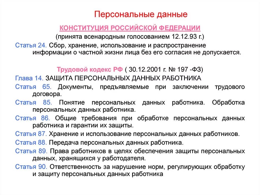 Правовая основа персональных данных. Персональные данные работника. Понятие персональных данных работника. Защита персональных данных работника РФ. Порядок хранения и использования персональных данных работников.