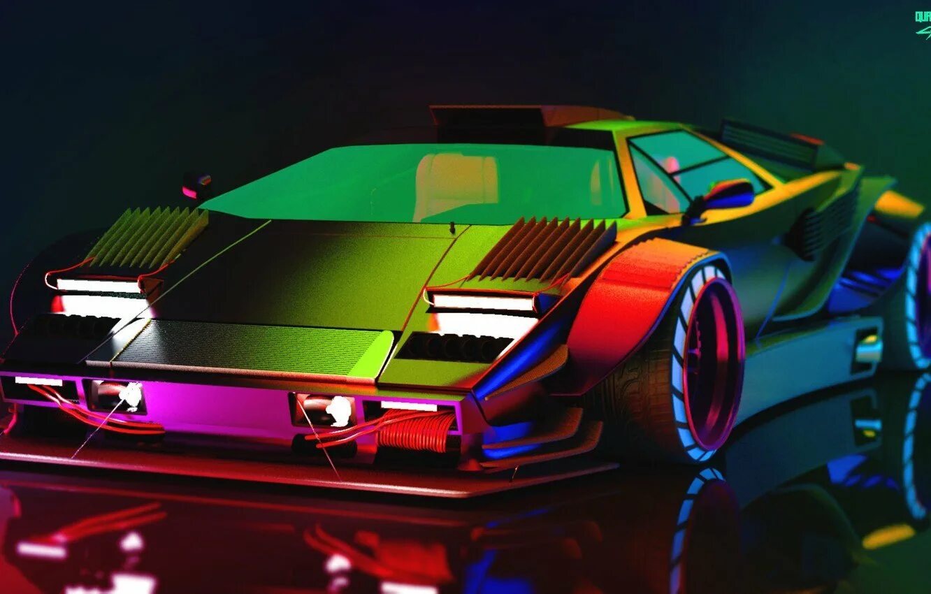 Cyberpunk быстрые машины. Lamborghini Countach неон. Lamborghini Countach Cyberpunk. Ламборгини киберпанк 2077. Cyberpunk 2077 машина неон.