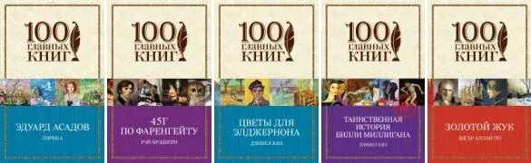 Книги входящие в серию. Издательство 100 главных книг. Обложки серий книг.