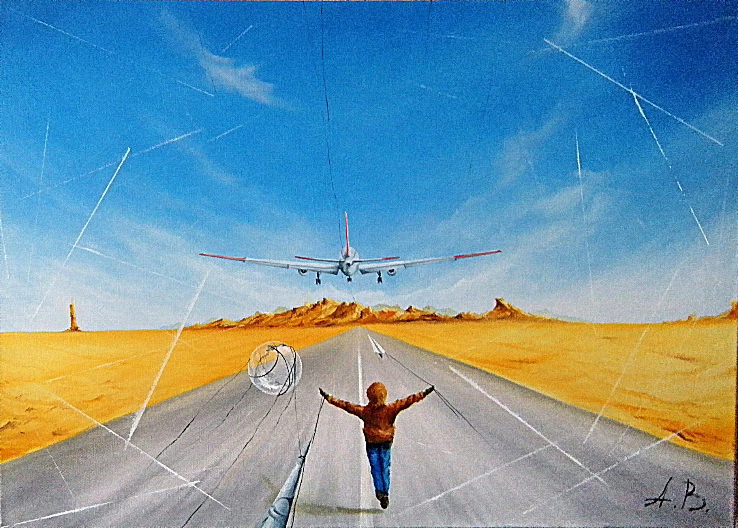 Полетели картинка. Пейзаж с самолетом. Самолет живопись. Авиация в живописи. Картина самолёт.
