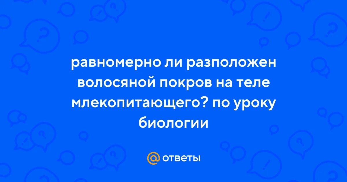 Однороден ли волосяной покров на теле млекопитающего