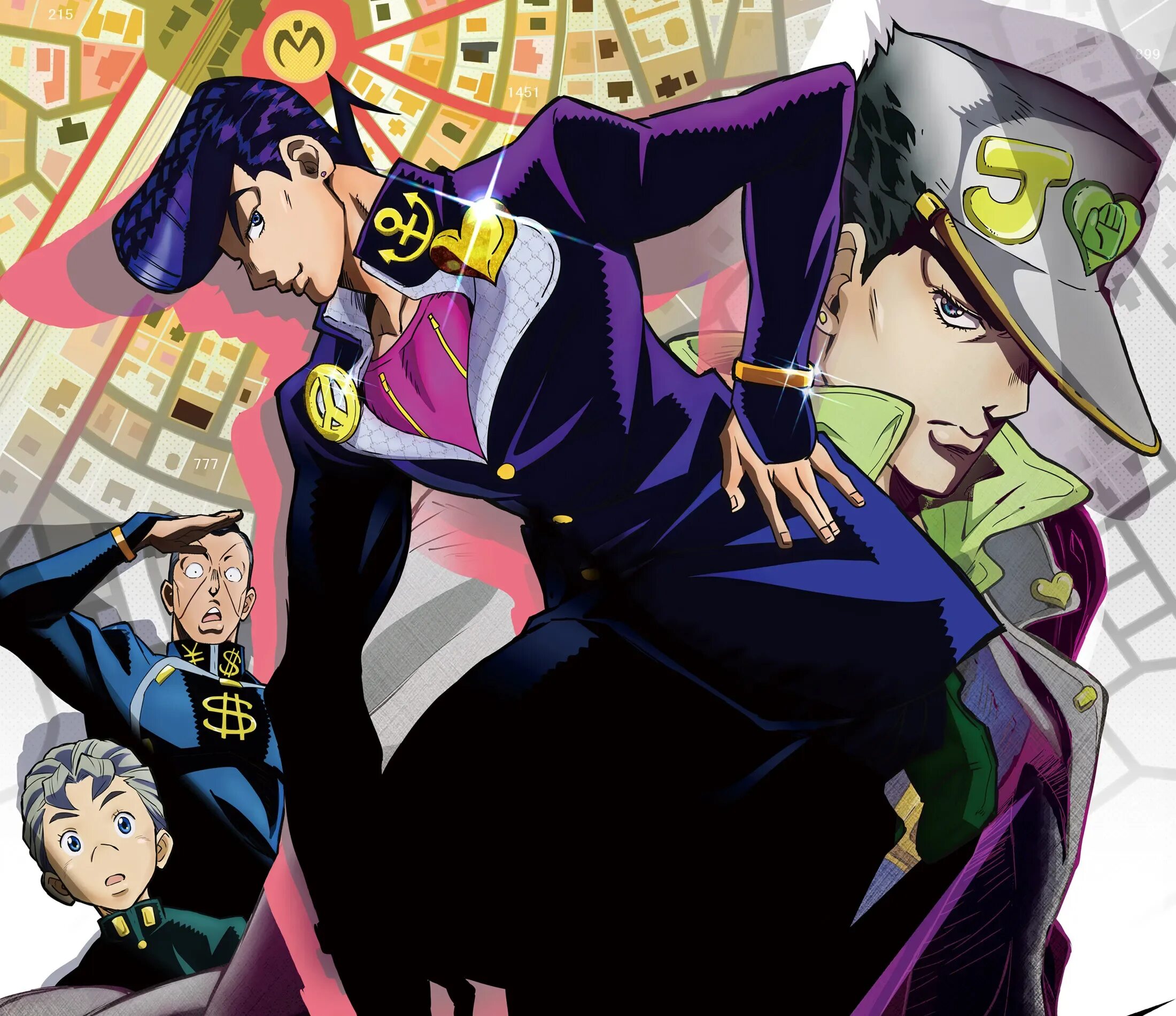 Джотаро и джоске. Jojo s bizarre adventure diamond is unbreakable. Несокрушимый алмаз (4 сезон). Jojo diamond is unbreakable wallpaper. Джоджо.