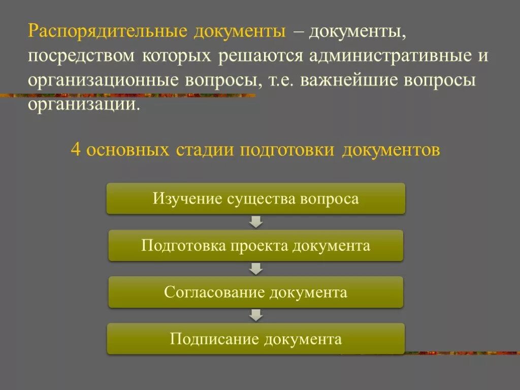 Стадии подготовки документа. Основные стадии подготовки распорядительных документов. Правовые основы управленческой деятельности. Схема стадии подготовки распорядительного документа.