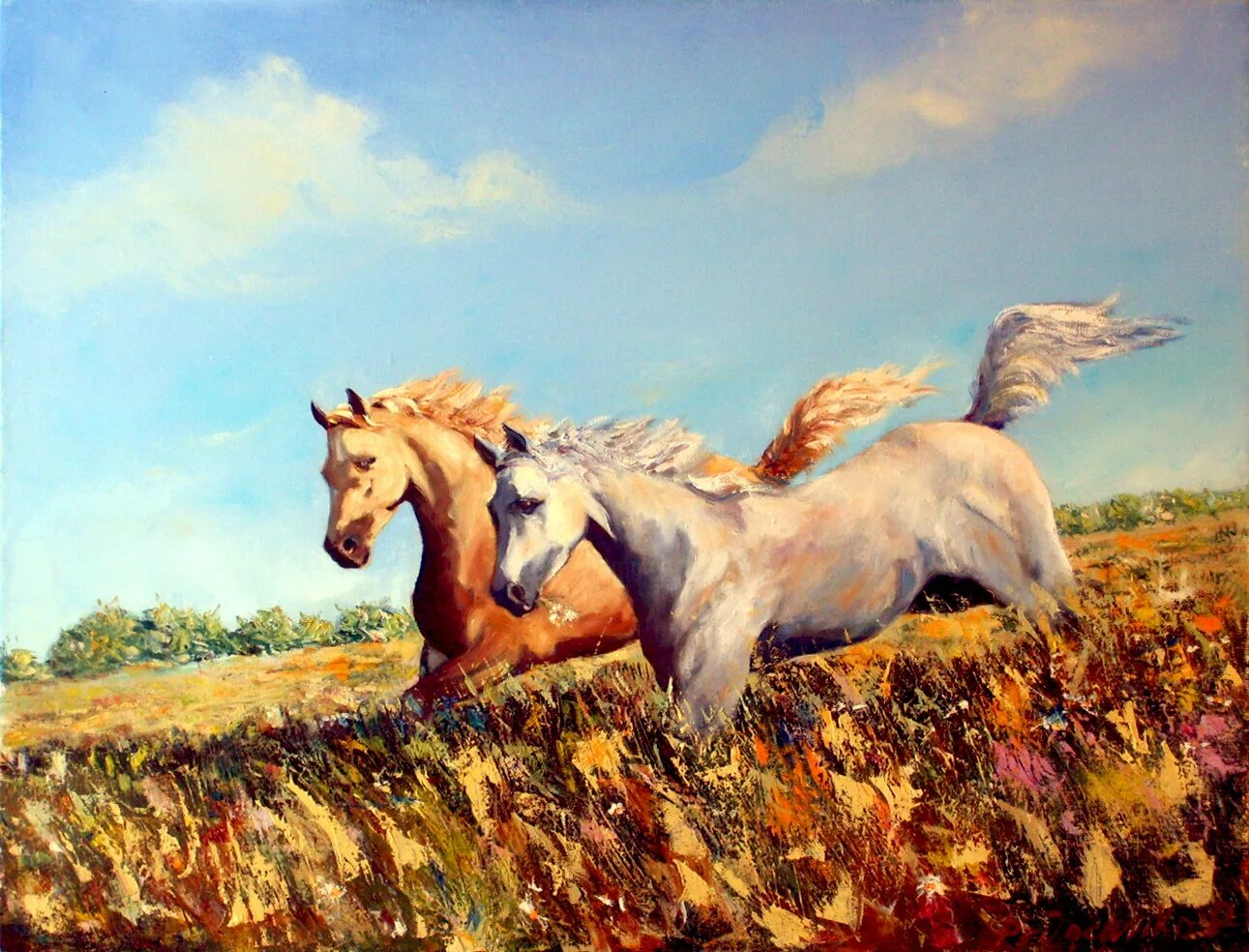 Лошади в живописи. Пейзаж с лошадьми. Лошади живопись маслом. Кони живопись маслом.