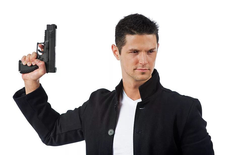 Мужчина с пистолетом в руках. Человек держитпистолеь. Дуло револьвера. Рука с пистолетом. Стволы вверх.