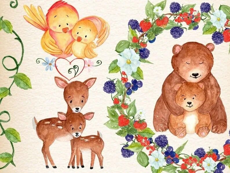 Детям открытки животных. Рисунки на день матери с животными. Рисунок на день животных. Детские животные. С днём матери картинки с животными.