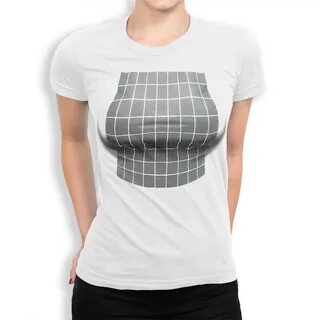 Boobs Optical Illusion Funny T Shirt Premium Cotton Women'S Tee Humoro...