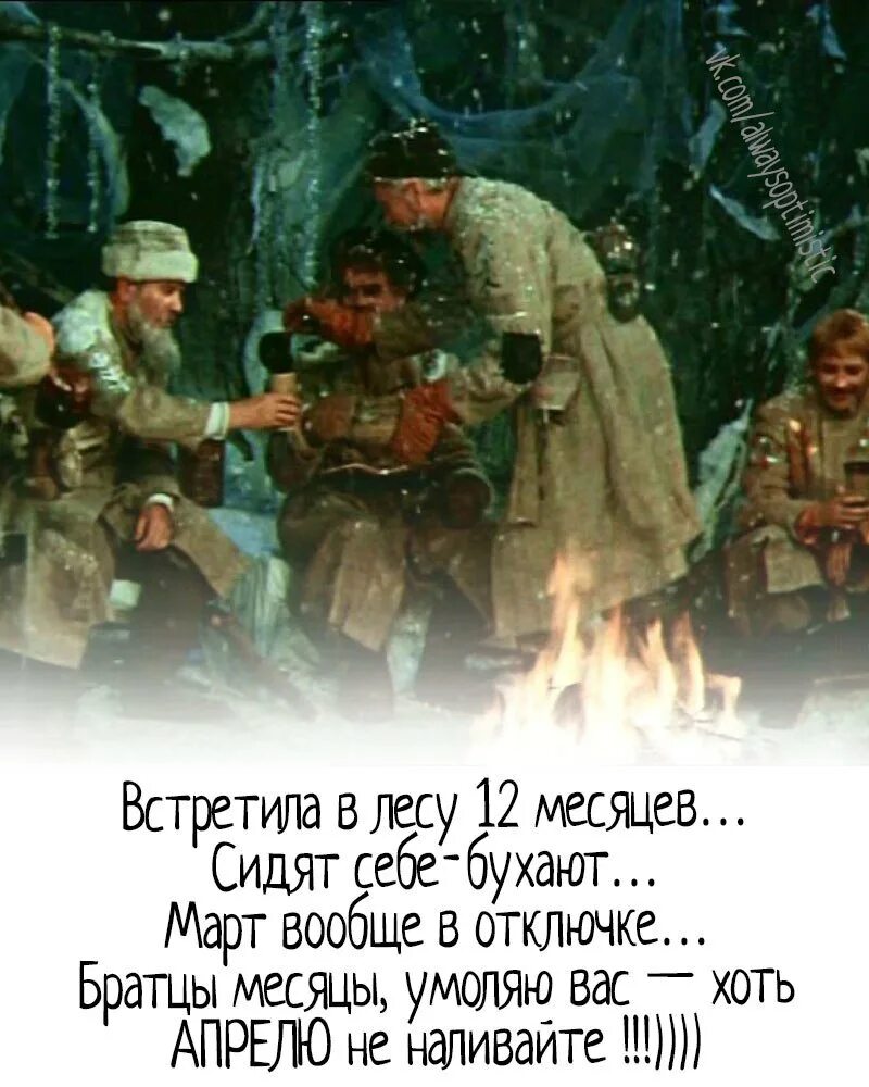 12 Месяцев прикол. Двенадцать месяцев прикол. Прикол про 12 месяцев у костра. Двенадцать бухающих месяцев.