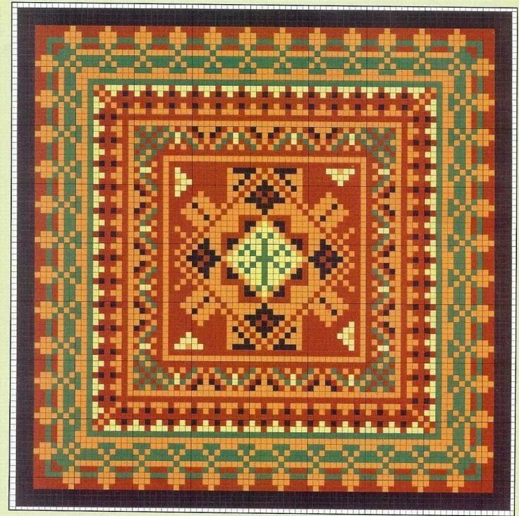 Вышитый крестом ковер. Ковры вышитые крестом. Орнамент крестиком. Схема ковров. Вышивка крестиком ковер.