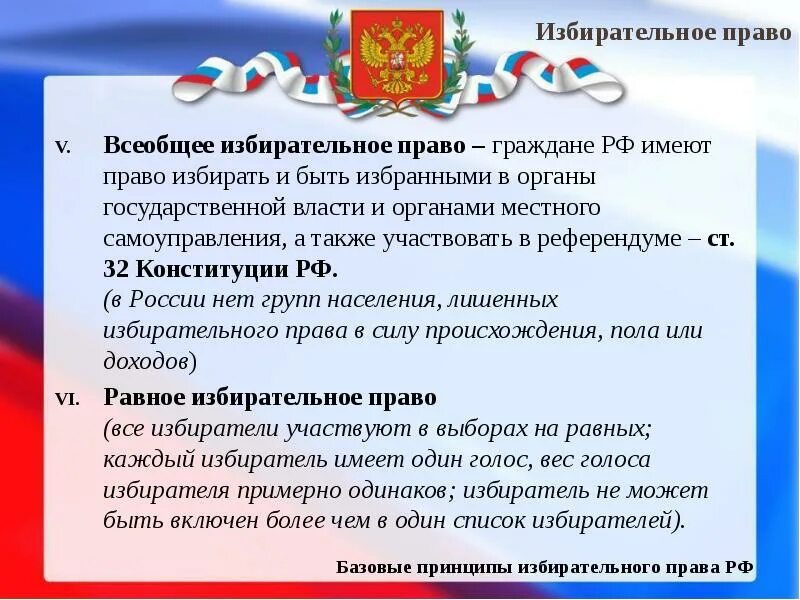 Право выбора и быть избранным