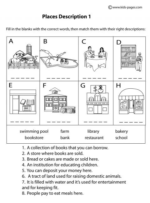 Places in Town Worksheets for Kids. Город Worksheets. Places in Town задания. Места в городе на английском задания. Public задания