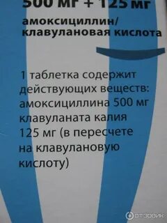 Амоксициллин клавулановая кислота 500 125 таблетки