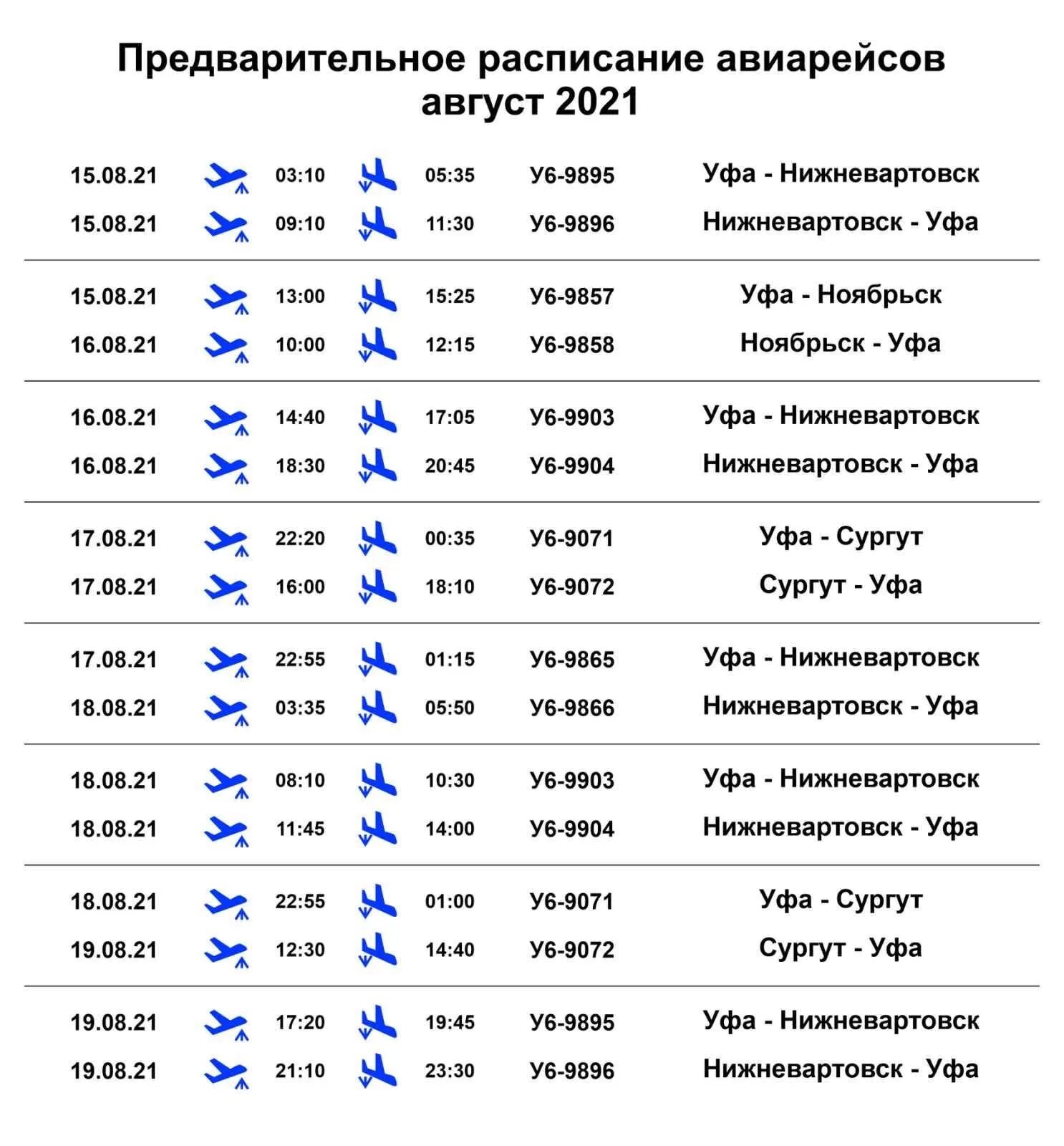 Расписание снпх авиарейсы