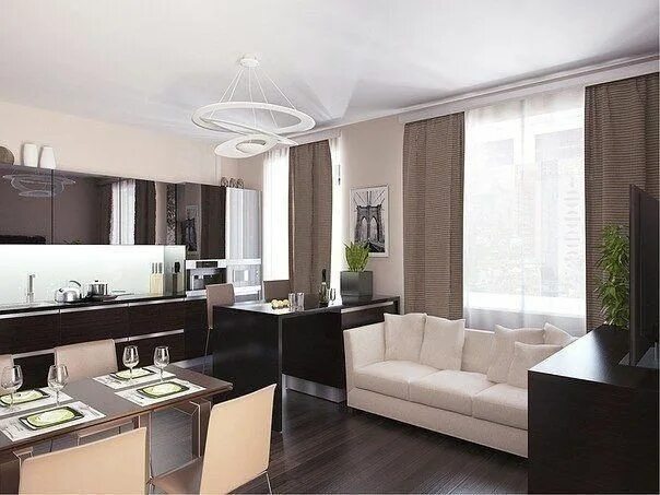 A 77 m² white two-bedroom Moscow apartment with a home office Apartment, Two bed