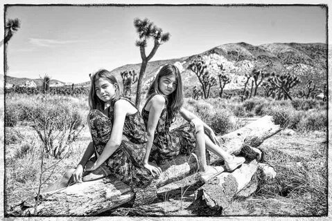 Axell twins on fallen log at Joshua Tree National Monooument' by rbruc...