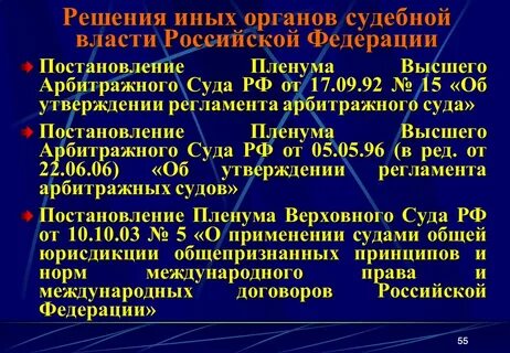 Решение международных судебных органов