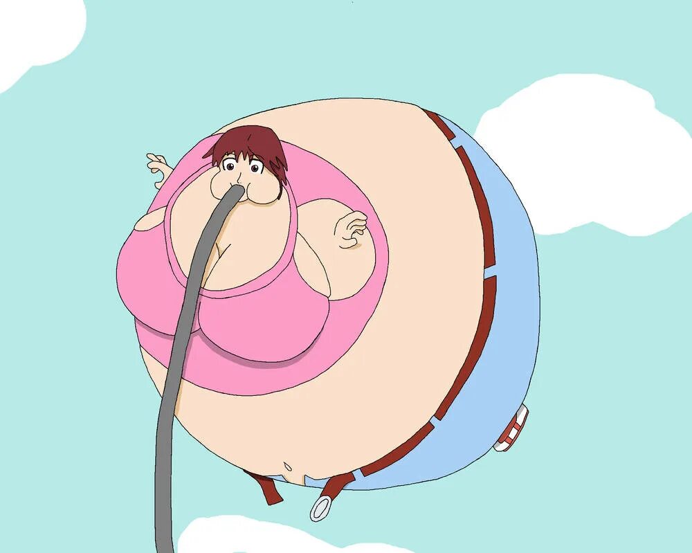 Гуррен Лаганн belly inflation. Balloon belly inflation. Belly inflation women